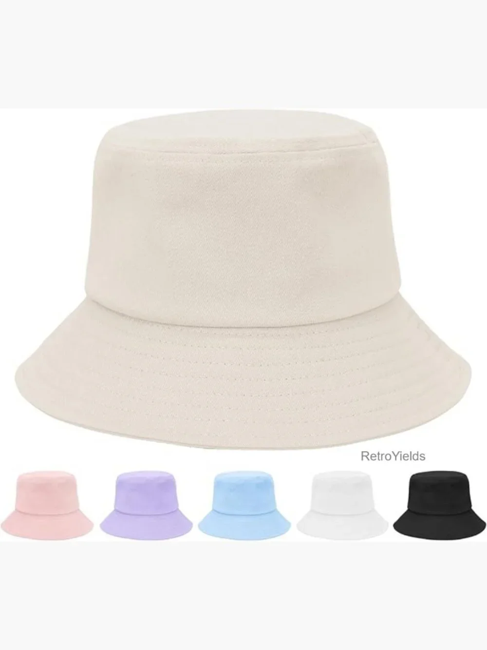 Kids Bucket Sun Hat 100% Cotton Wide Brim Packable Summer Beach Cap